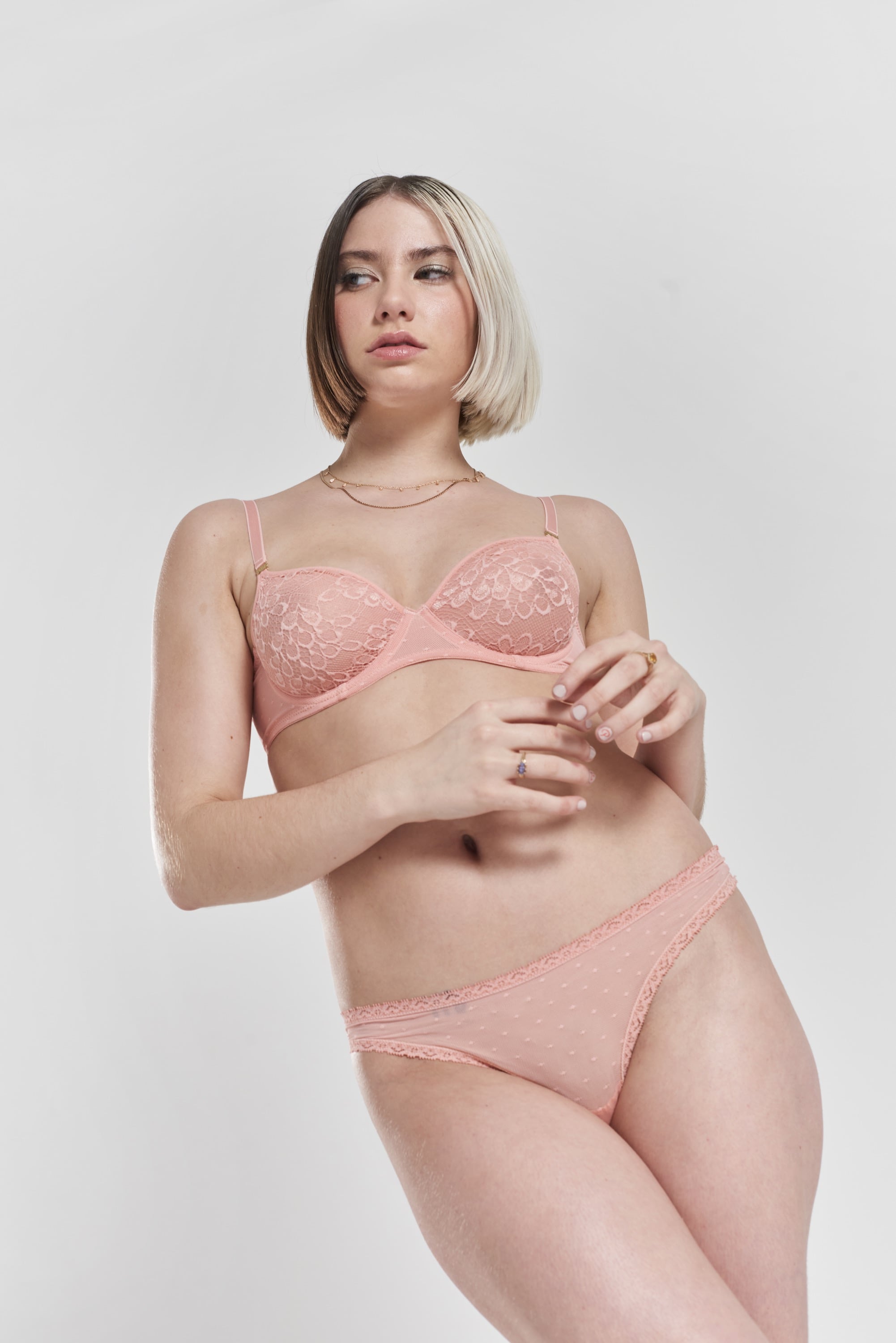 Betula recycled-tulle underwired balconette bra - Dawnlight Coral