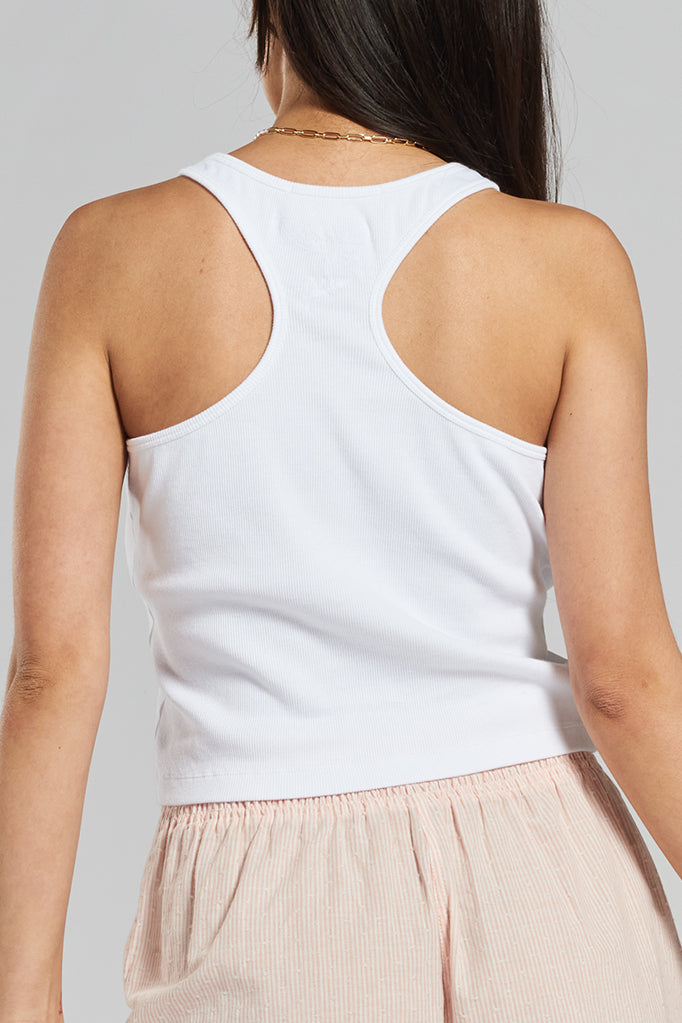 Teasel ribbed ethical-cotton vest - Glacier White