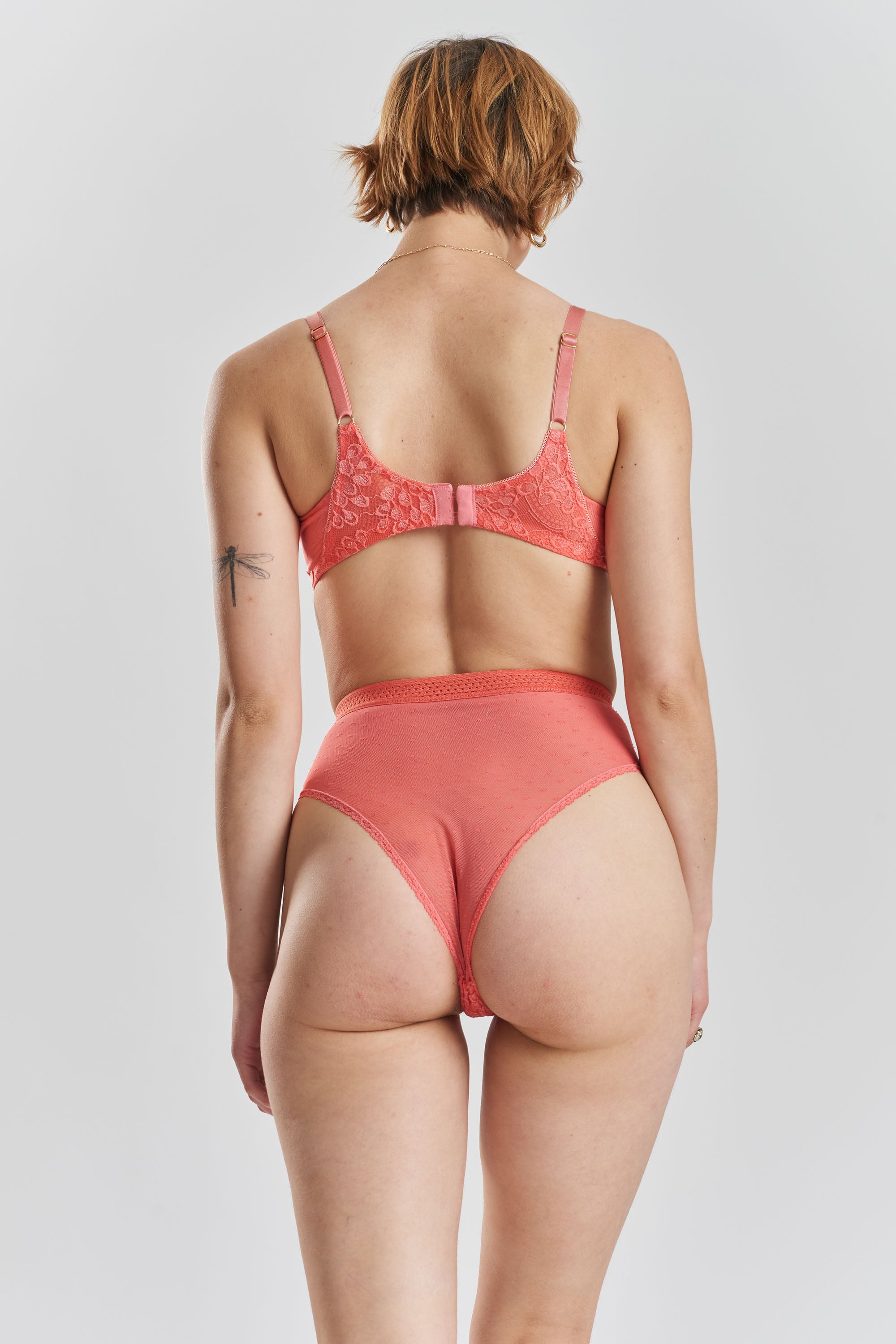 Betula Recycled-Tulle Underwired Balconette Bra - Dawnlight Coral, Peachaus