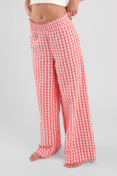 Robinia gingham check ethical-cotton pyjama trousers - Canyon