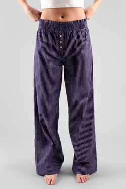 Chicory striped woven-cotton pyjama trousers - Indigo blue