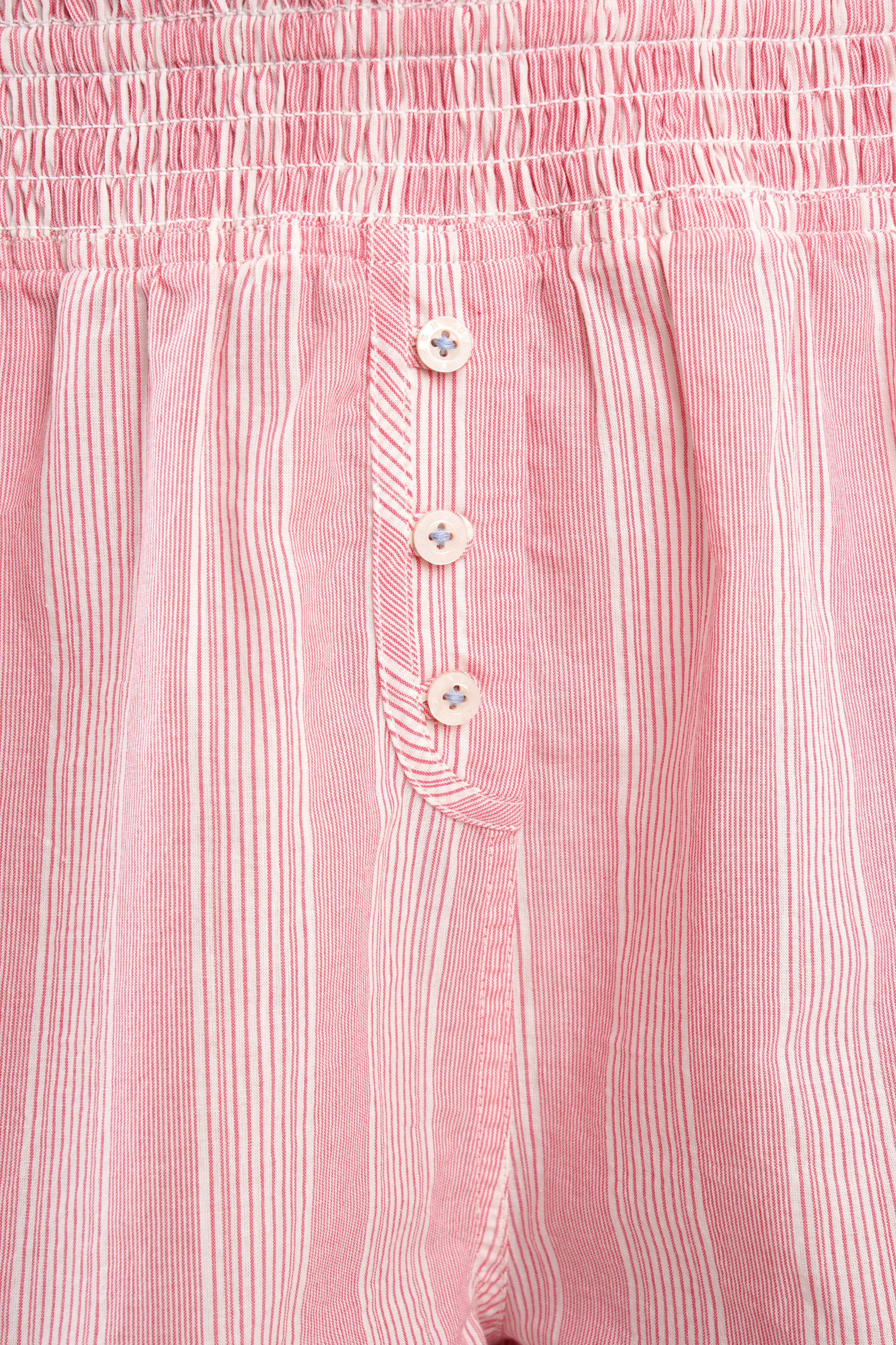 Lomandra striped ethical-cotton pyjama shorts - Sunset Peach