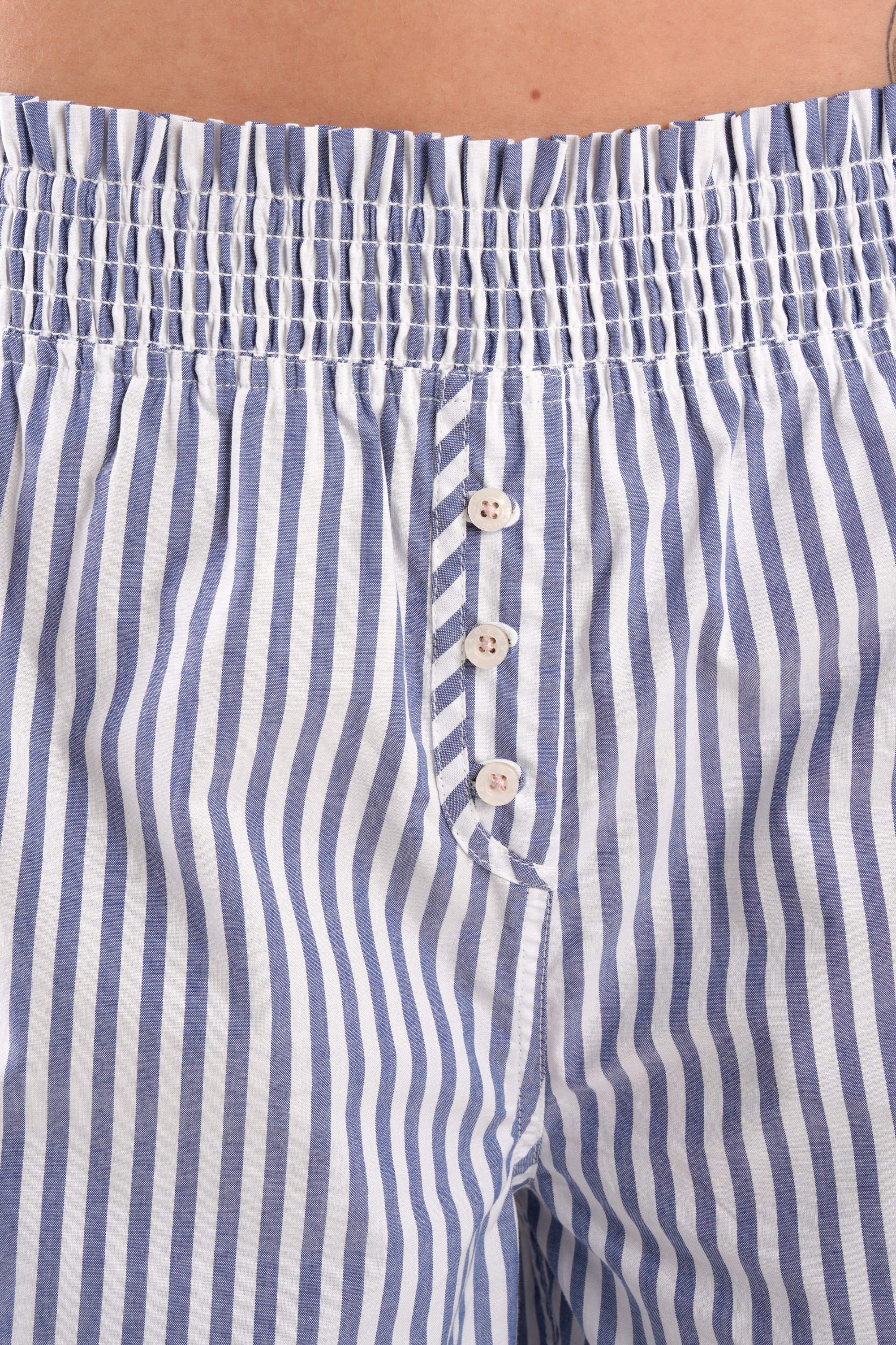 Chicory striped woven-cotton pyjama trousers - Oceanic Blue