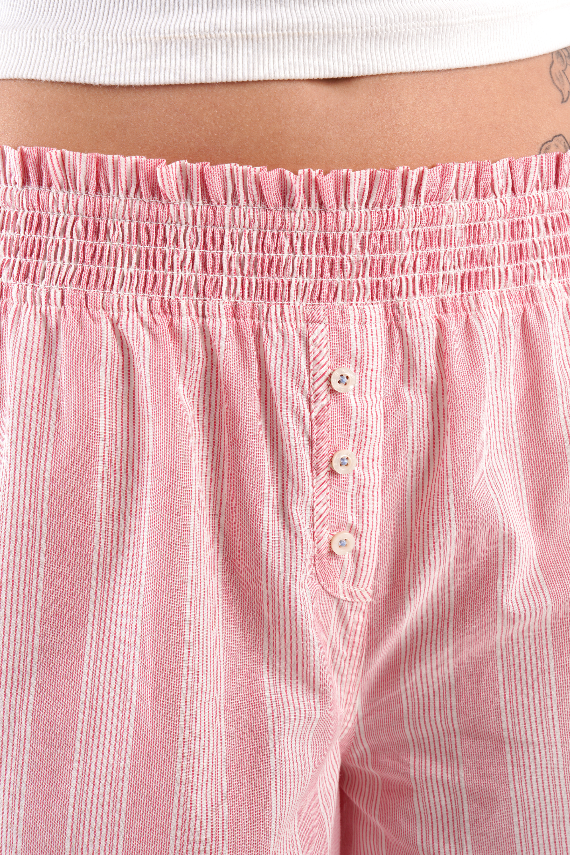 Chicory striped woven-cotton trousers - Sunset Peach