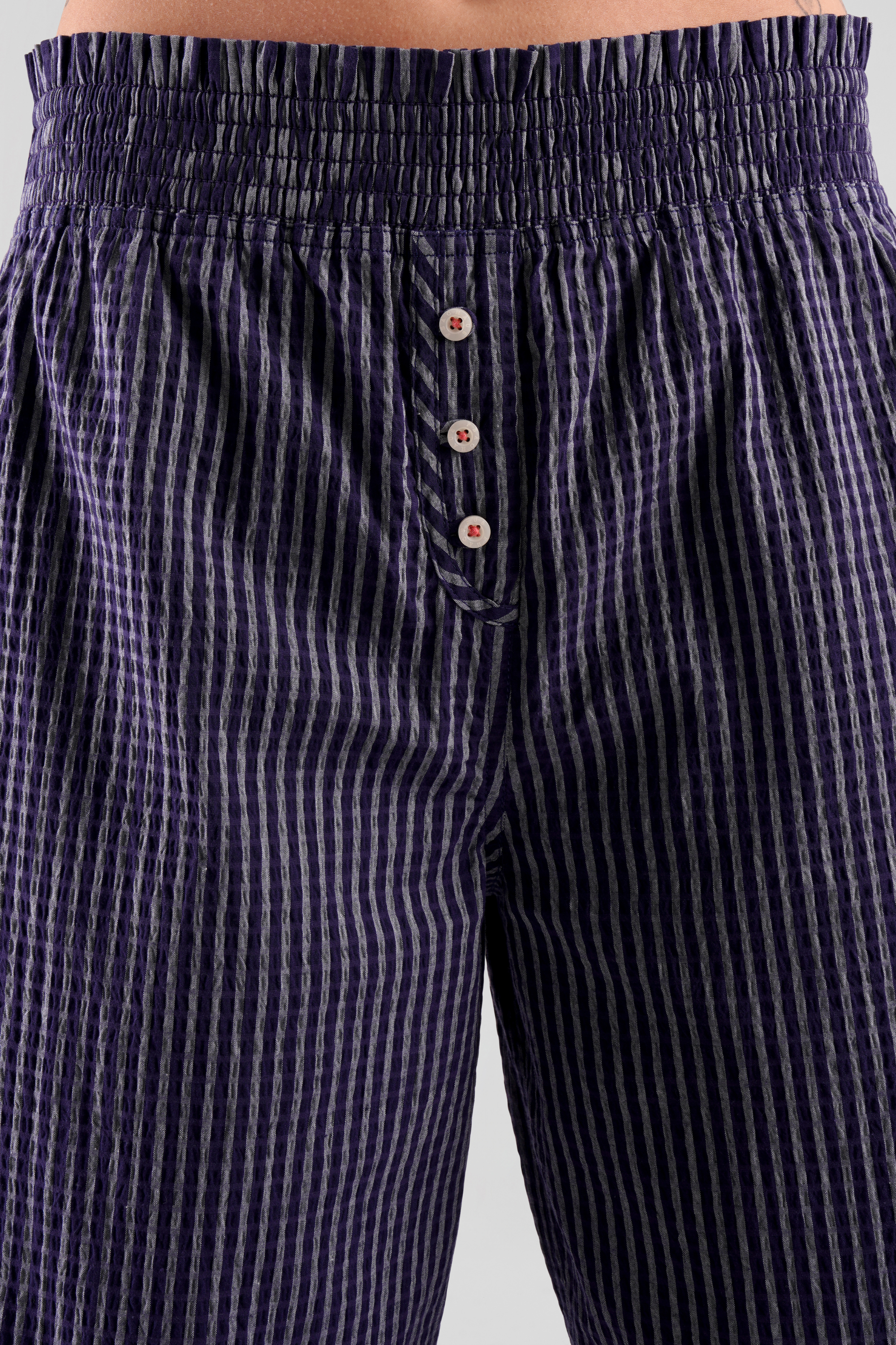 Chicory striped woven-cotton trousers - Indigo blue