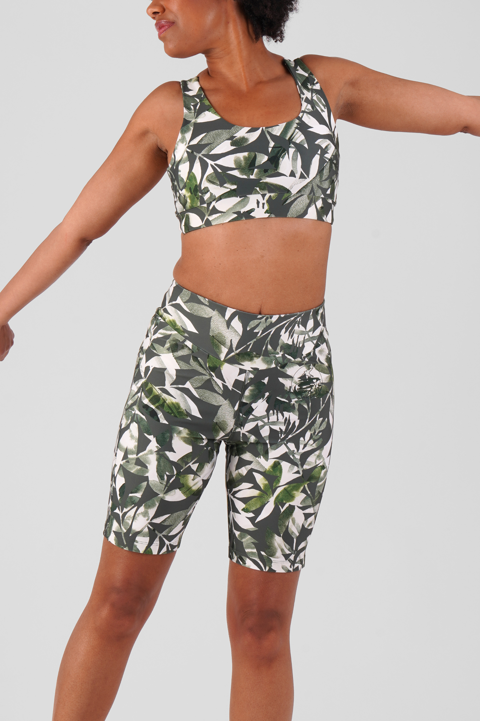 Arran performance cycle shorts - Leaf Print