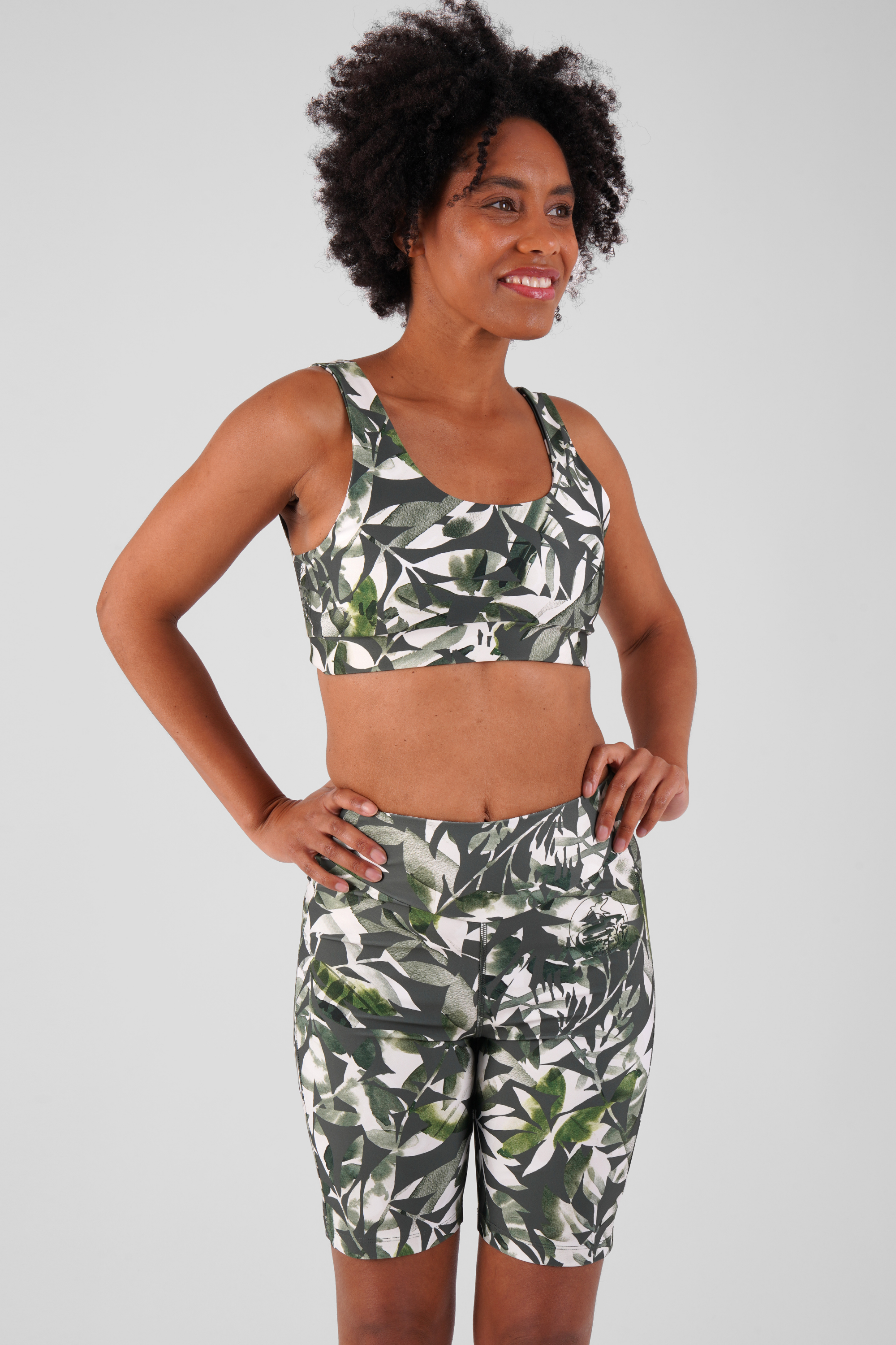 Arran performance cycle shorts - Leaf Print