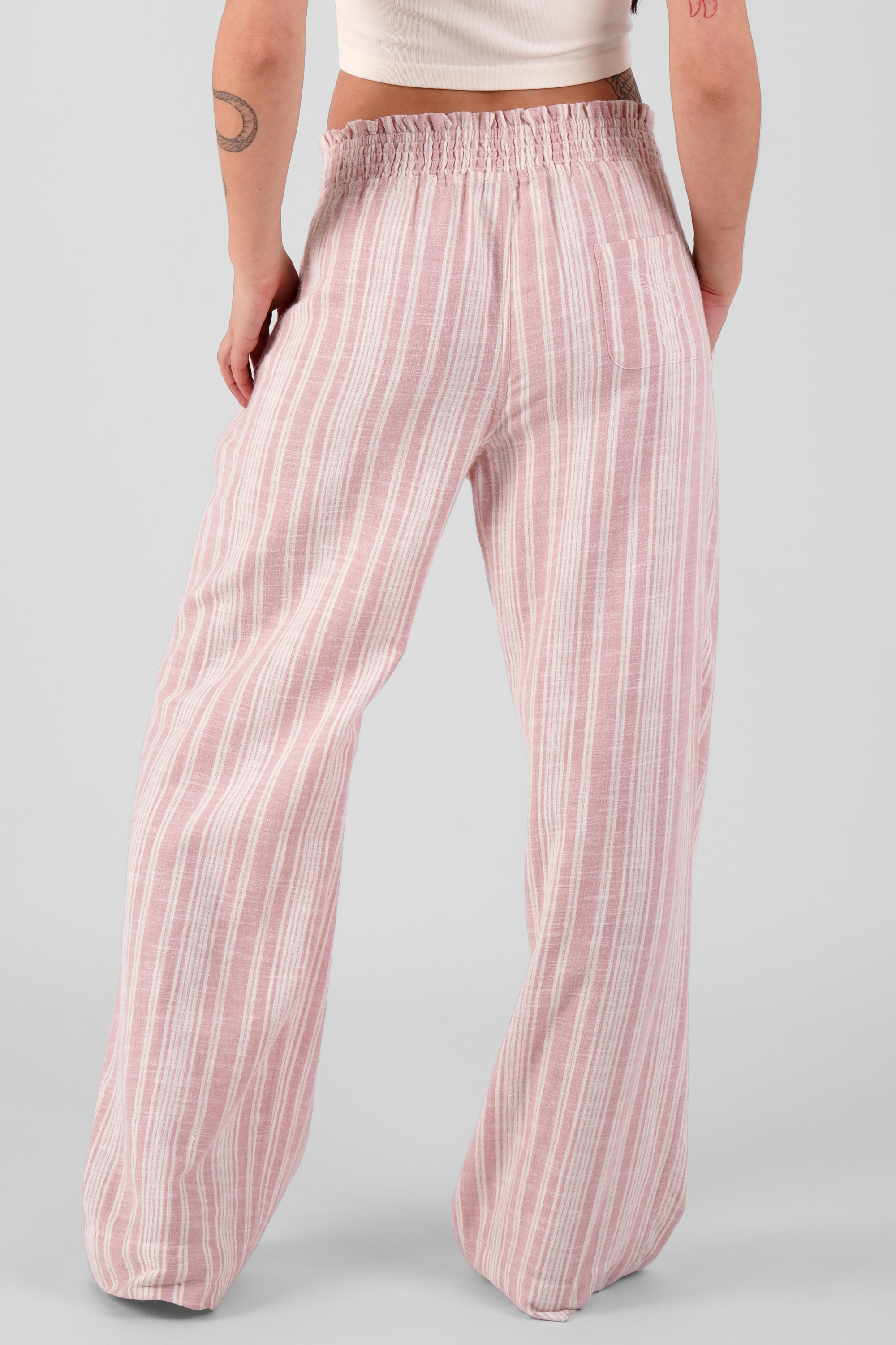 Osier multi stripe brushed ethical-cotton trousers - Blush Pink - AVAILABLE TO DISPATCH THURSDAY 11TH DECEMBER