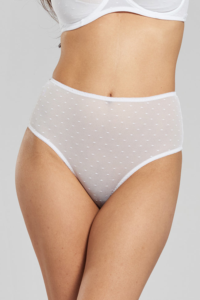 Banksia recycled tulle high rise briefs Glacier