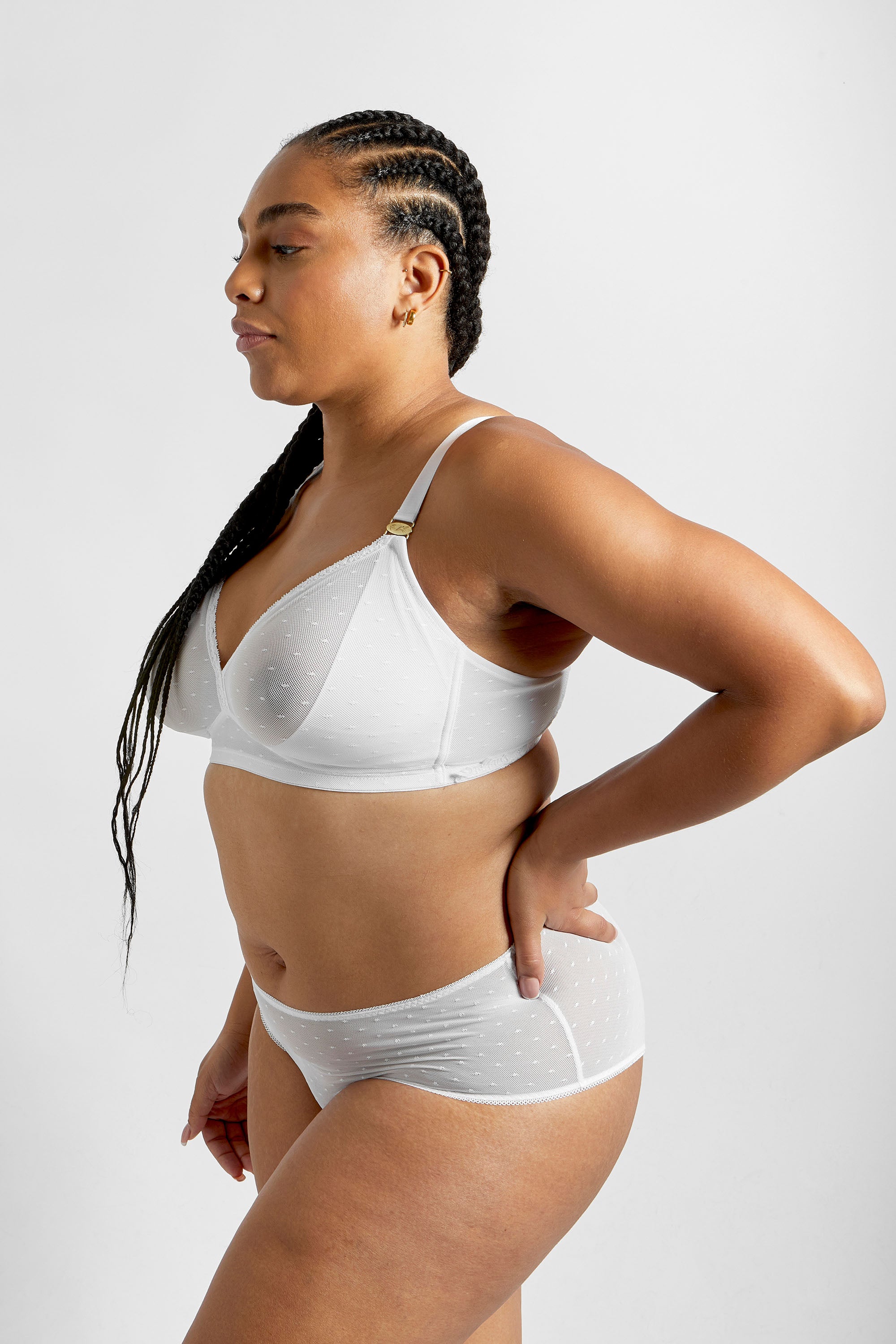 White Recycled Lace Full Cup Comfort Bra - 32G, £10.00