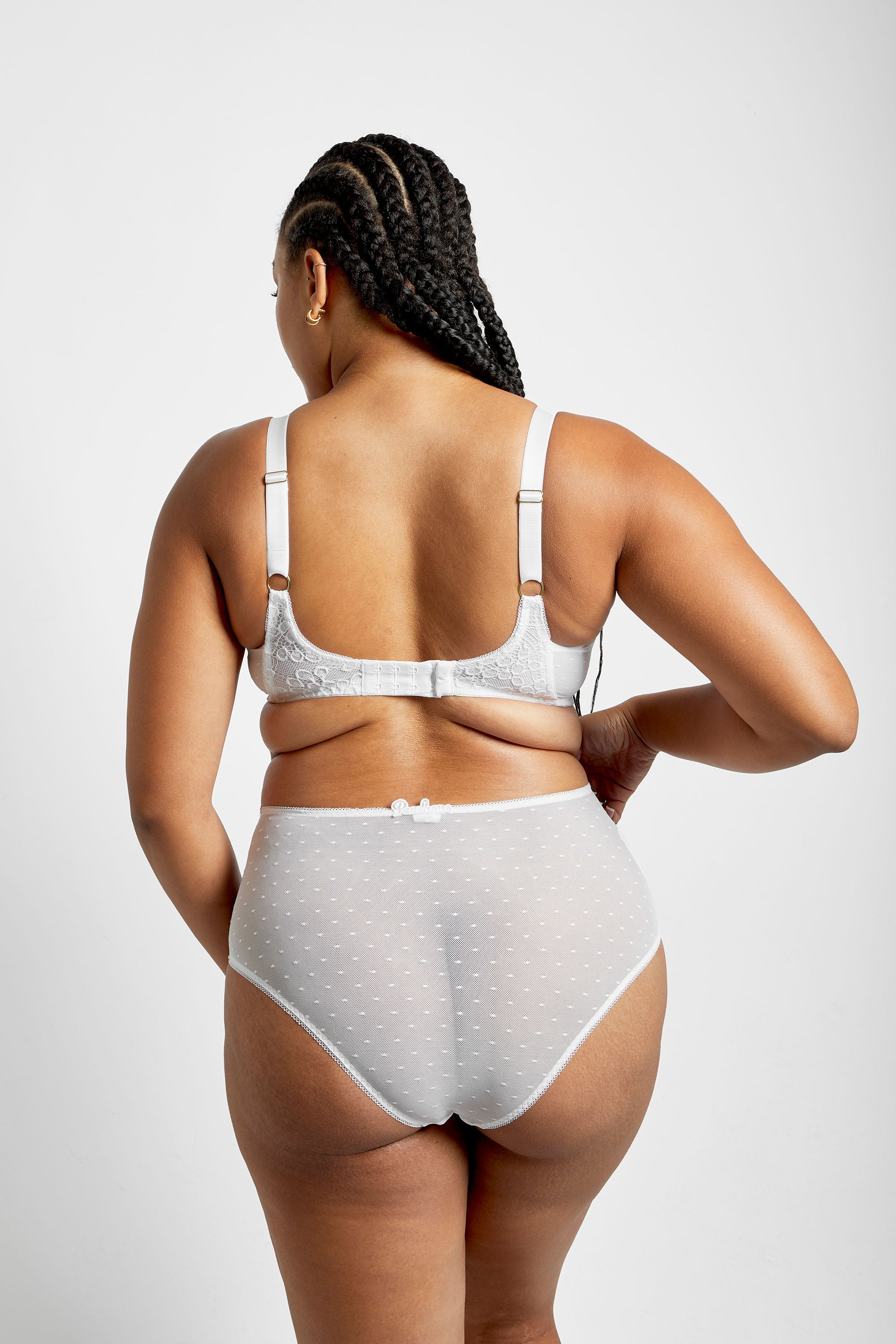 Lotus recycled-lace fuller-cup soft bralette - Glacier White