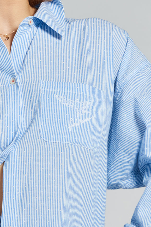 Yew striped ethical cotton pyjama shirt Mountain