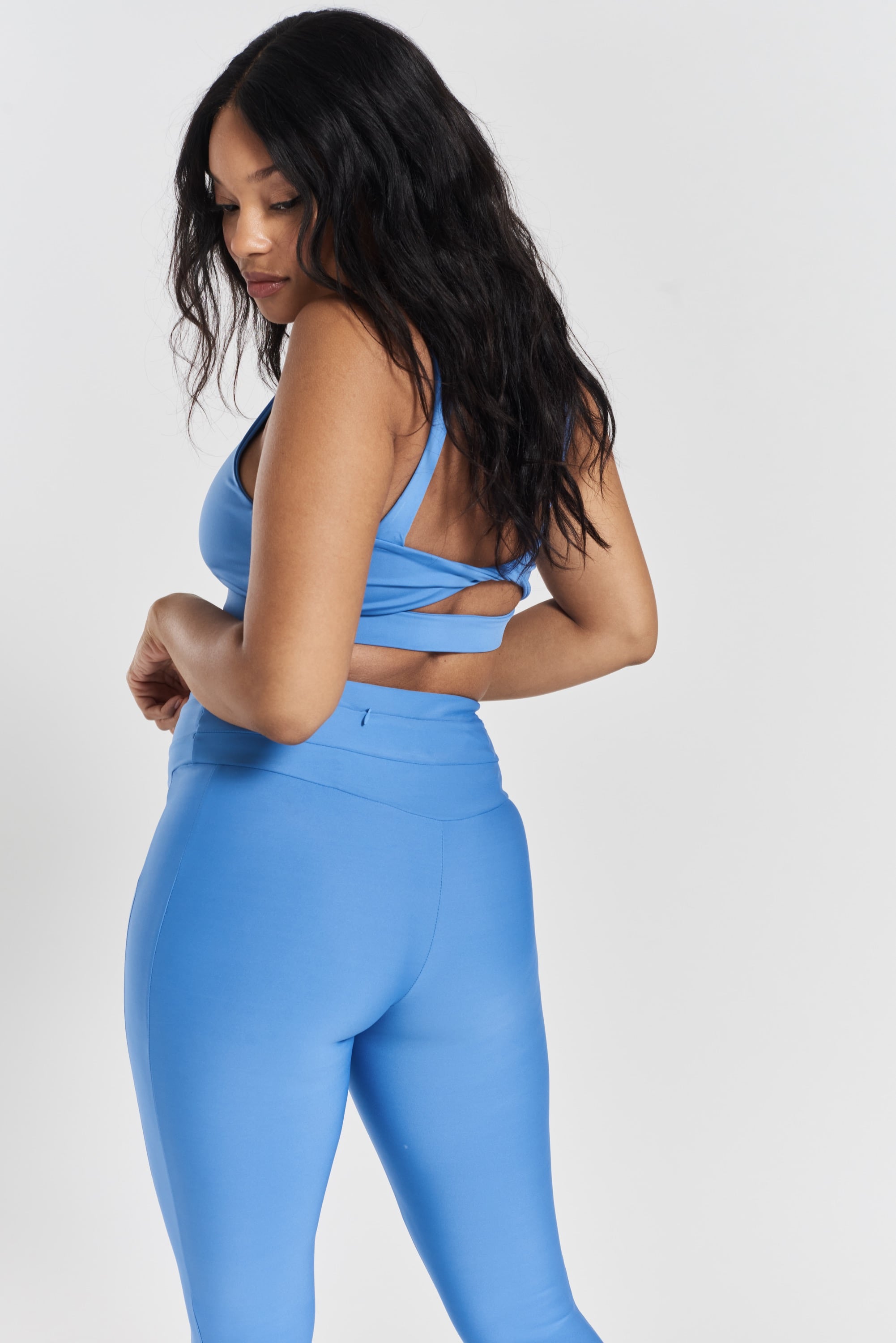 Cycad performance leggings - Mountain Blue