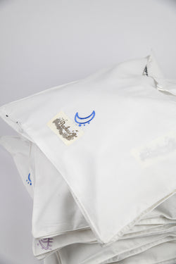 Olearia ethical-cotton pyjama case - Glacier White
